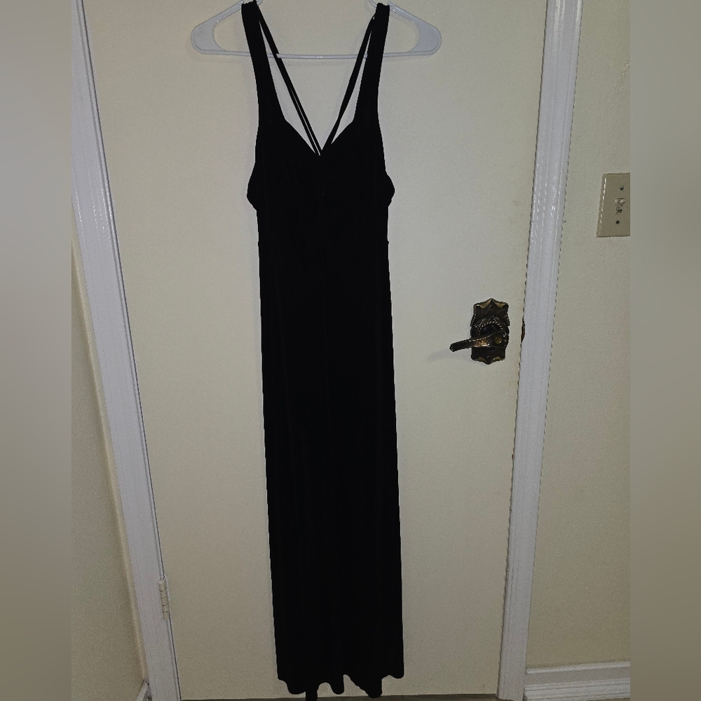 Free People Black Hypnotized Knit Strappy Cutout Maxi Dress Size: XS - Picture 3 of 9